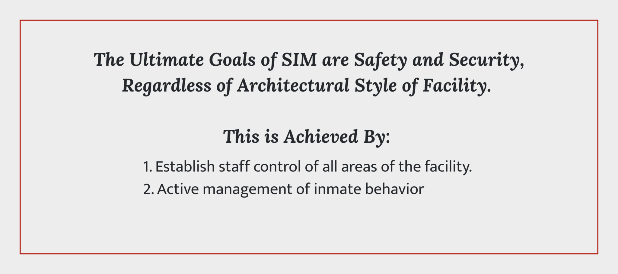 Introduction to Strategic Inmate Management (SIM): A Smarter, Safer ...